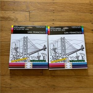 San Francisco Coloring Postcards with Pencils